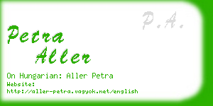 petra aller business card